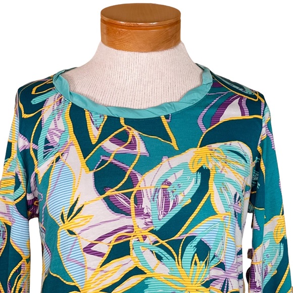 LOGO Lori Goldstein Tropical Print Tunic with Pockets XS-S - Picture 2 of 14